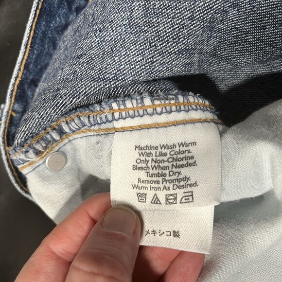 Eddie Bauer Vintage Maxi Denim Skirt Front Slit 90s Y2K Womens Size 8 Petite - Picture 7 of 7